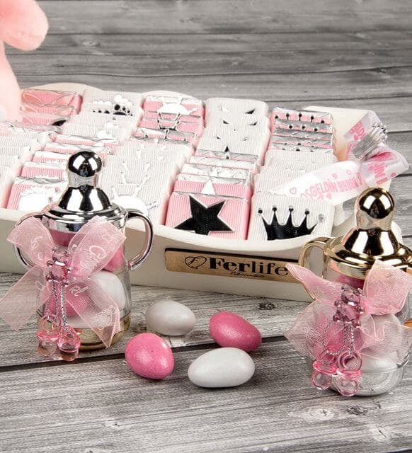 Ayıcıklı Dekorlu Kız Bebek Çikolatası Baby Pink Bear - 2