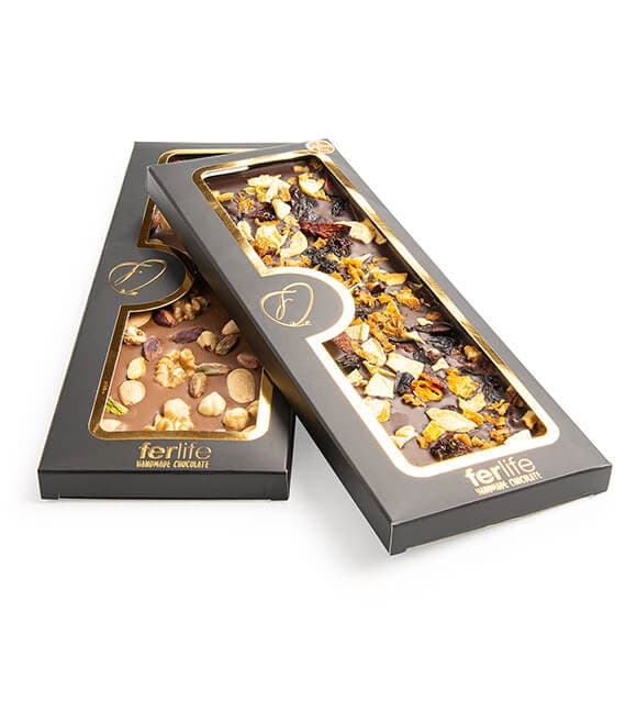 Kuruyemişli ve Kurumeyveli Tablet Çikolata Bahçesi 180 Gr Mix 2’Li Paket