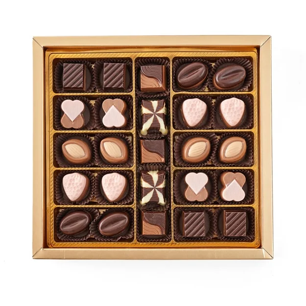 6 çeşit spesiyal çikolatayla dolu çikolata kutusu