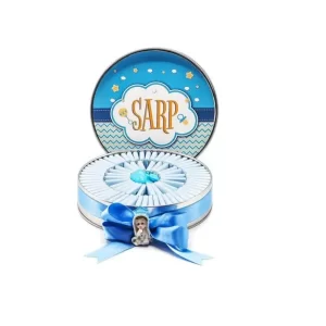 Metal Kutu Erkek Bebek Çikolatası 80 Adet